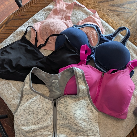Avia Other - Women's Sports Bra Set - Black, Pink, Blue, Gray.  Set Of 5.
